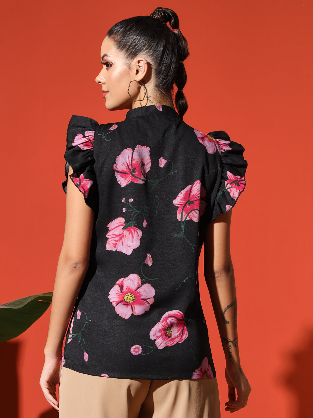 Ruffle Sleeve floral top