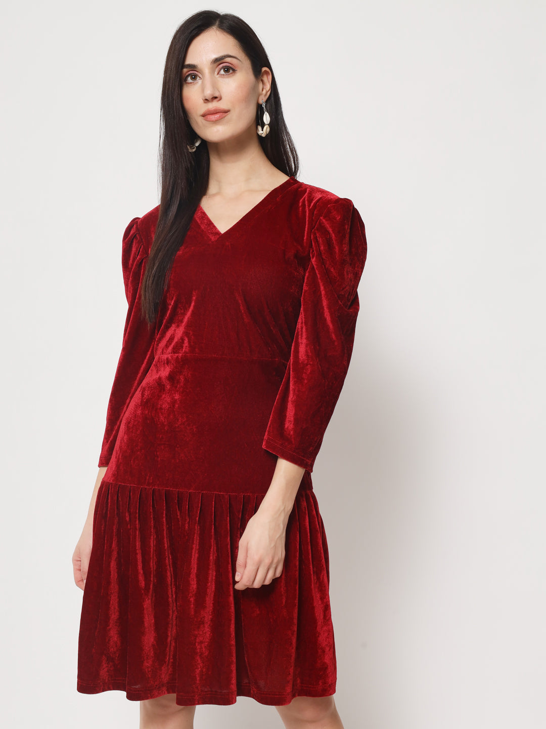 Knee Length Velvet dress