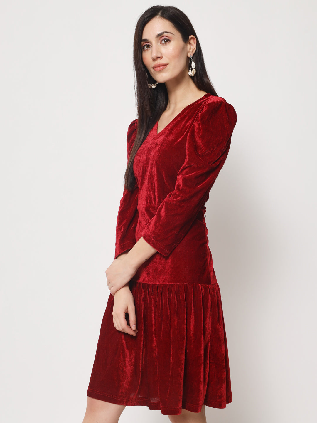 Knee Length Velvet dress