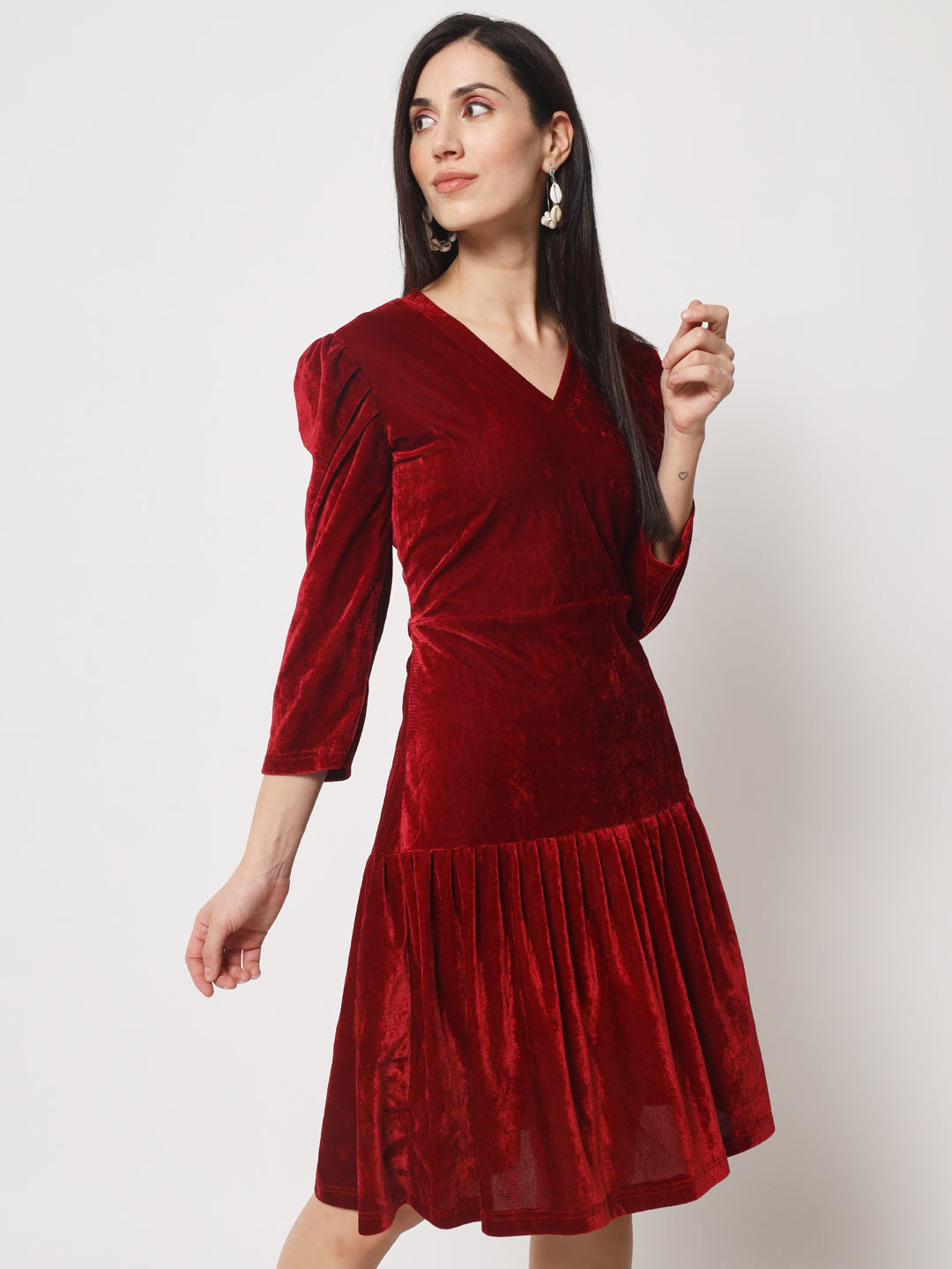 Knee Length Velvet dress