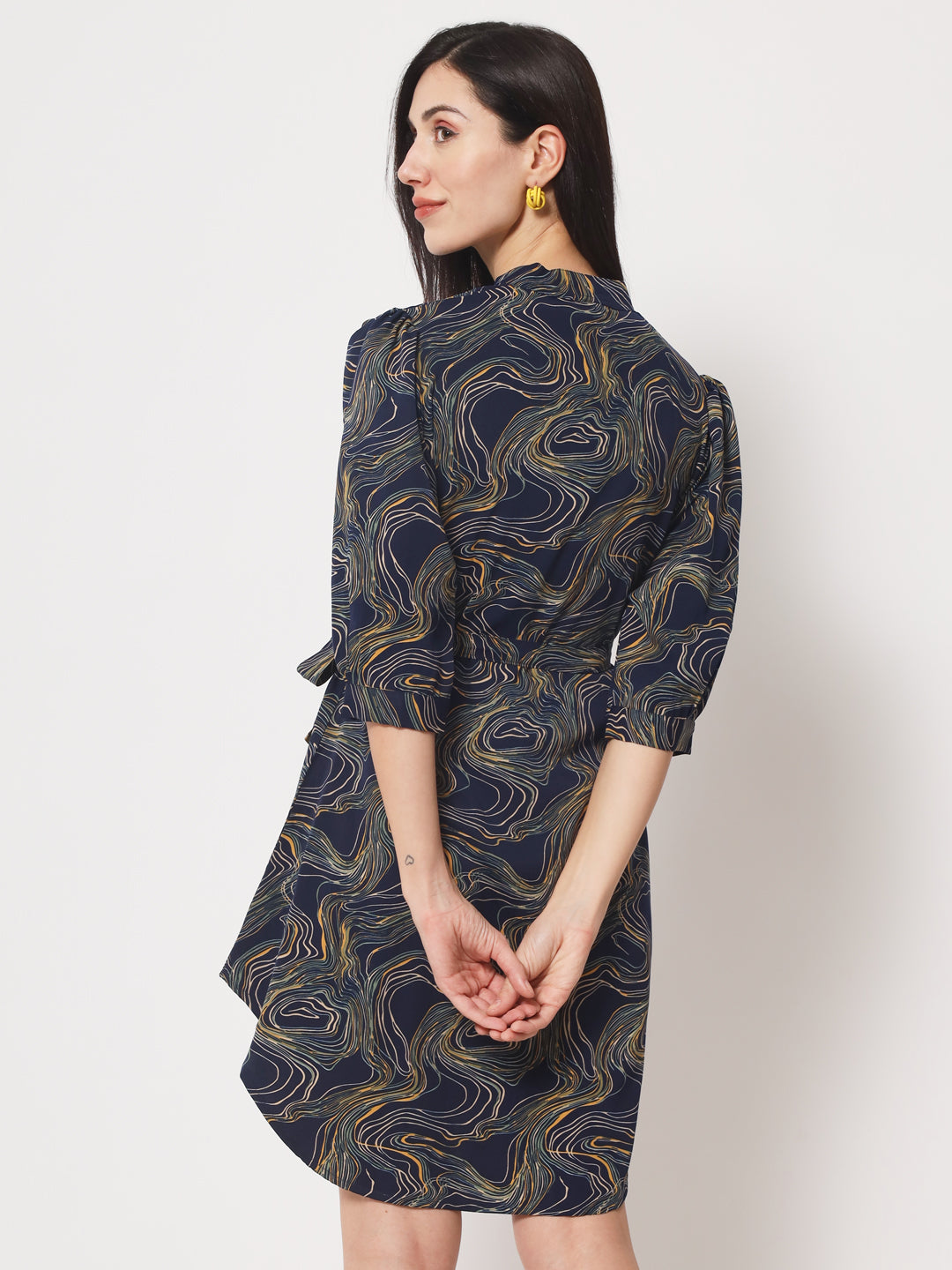 Rudraaksha stylish button up knee length dress for women