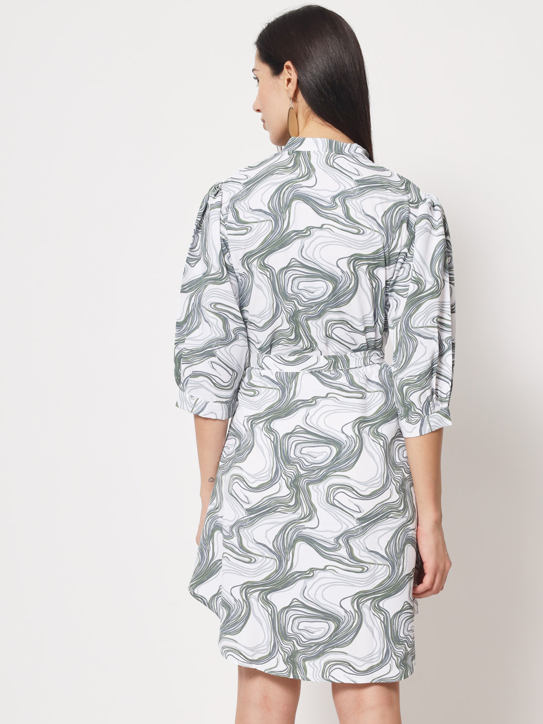Rudraaksha stylish button up knee length dress for women