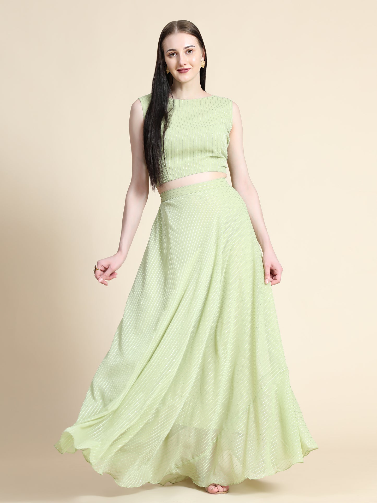 Fully Stitcheed Georgette Lehenga Choli Set