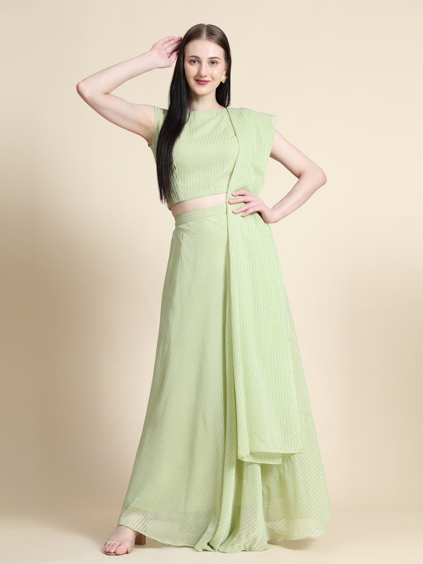 Fully Stitcheed Georgette Lehenga Choli Set