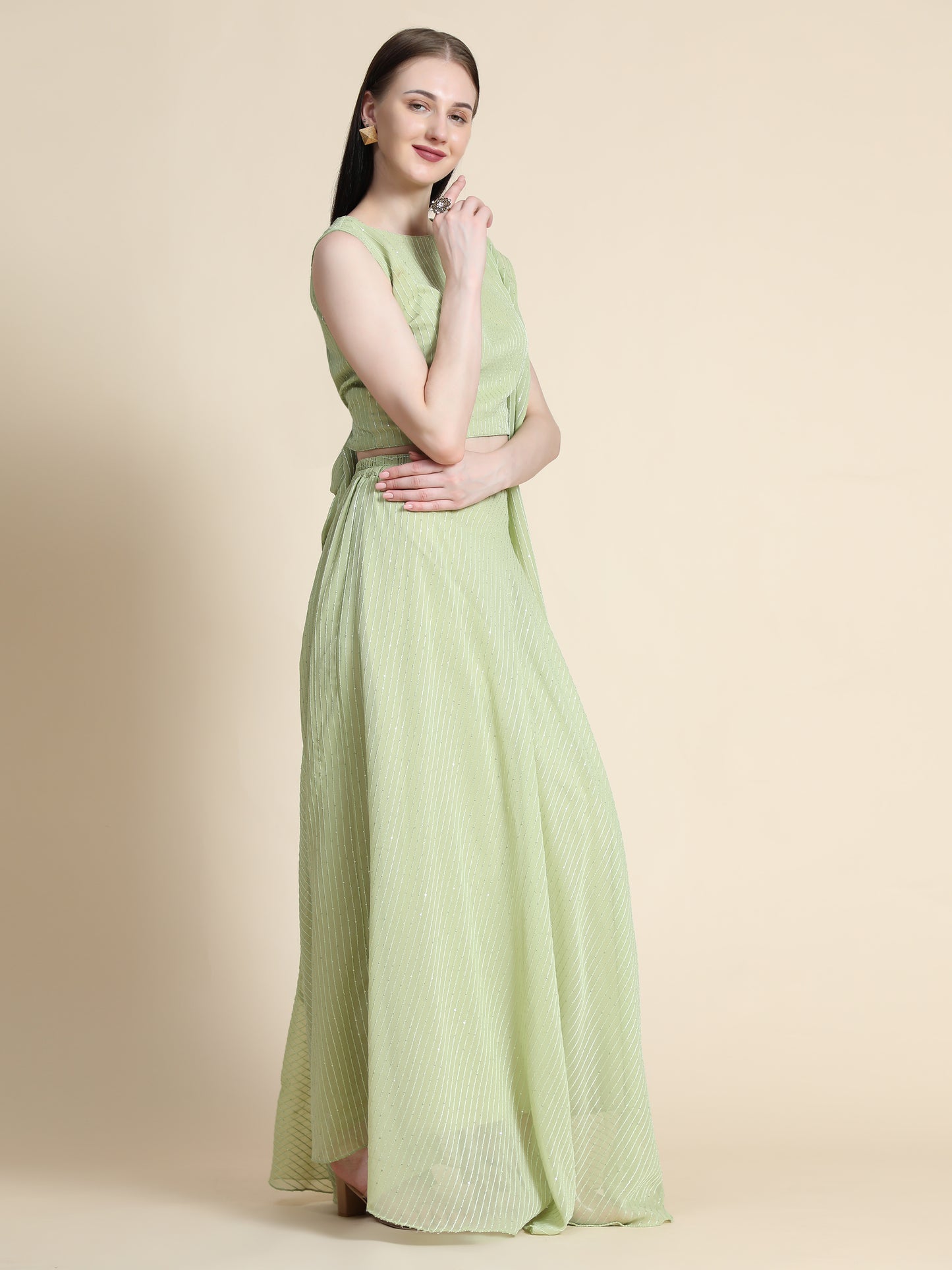 Fully Stitcheed Georgette Lehenga Choli Set