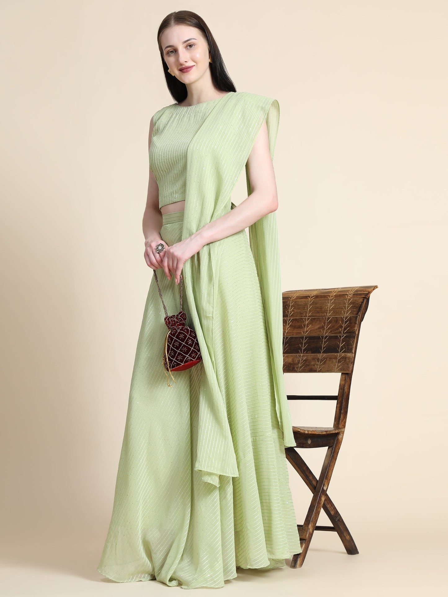 Fully Stitcheed Georgette Lehenga Choli Set RUDRAAKSHA