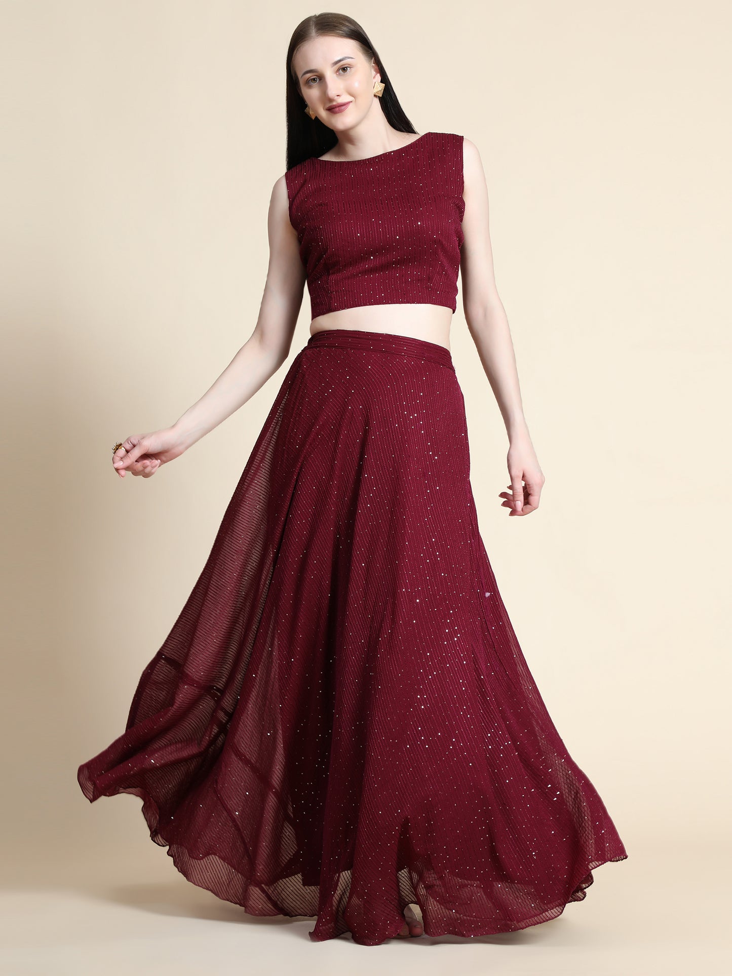 Fully Stitcheed Georgette Lehenga Choli Set