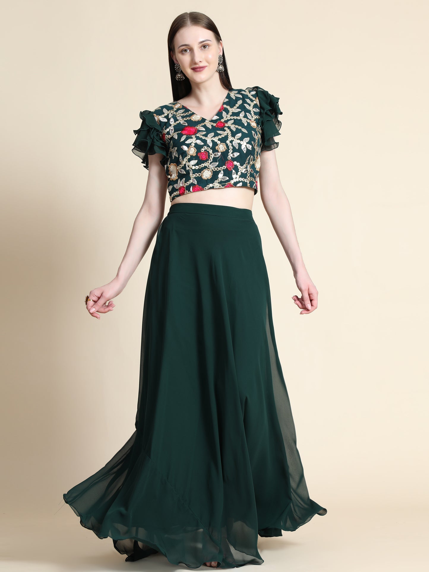 Georgette Readymade Lehenga Choli Set