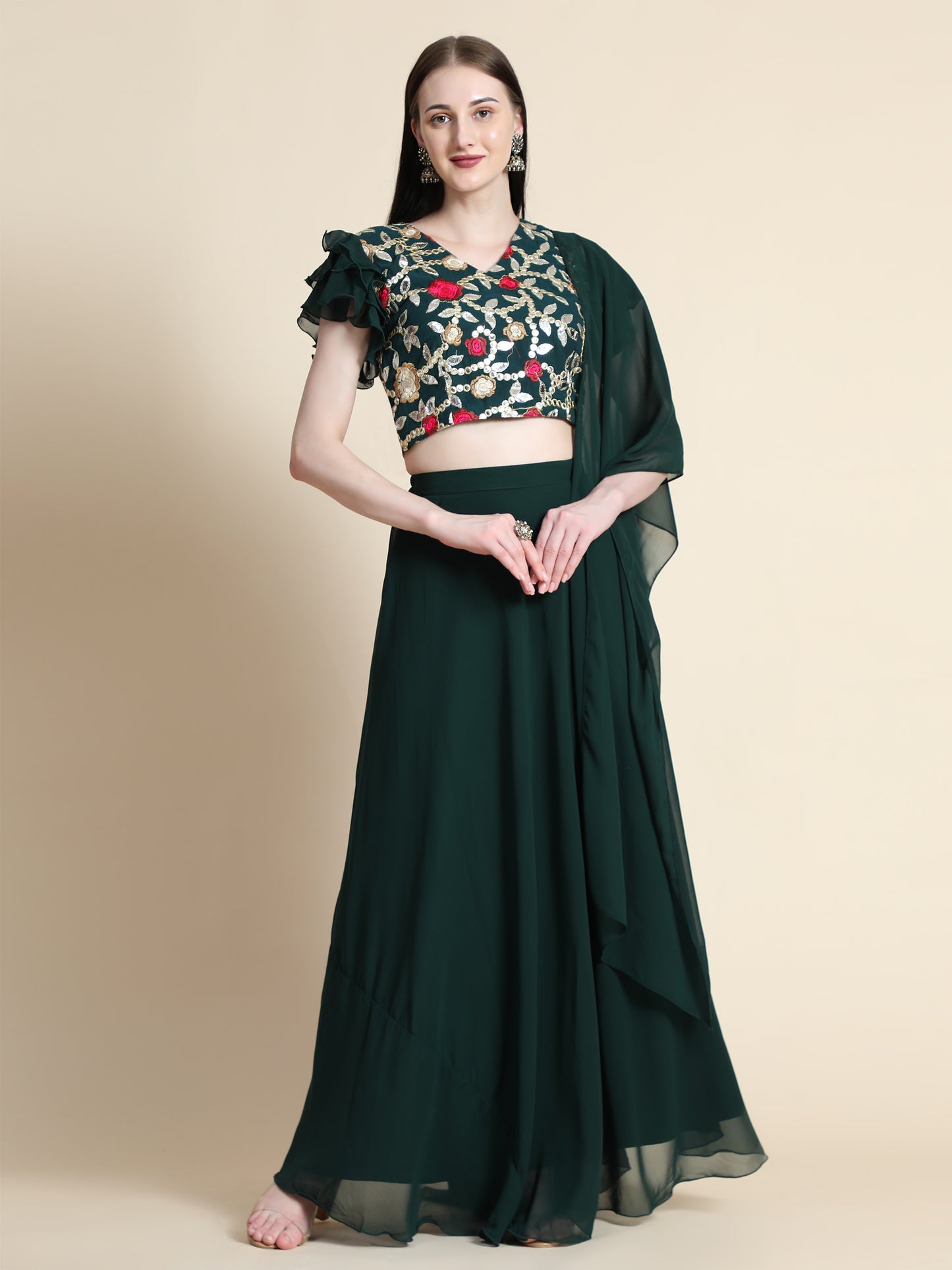 Georgette Readymade Lehenga Choli Set
