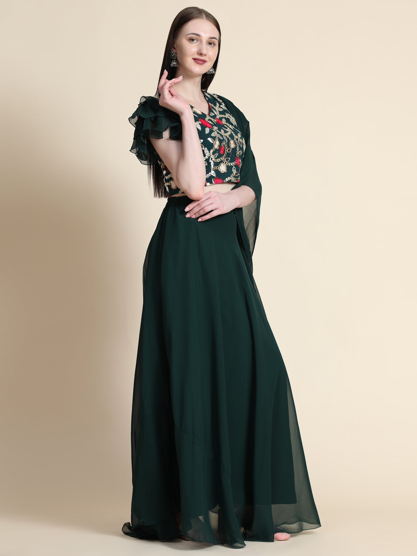 Georgette Readymade Lehenga Choli Set