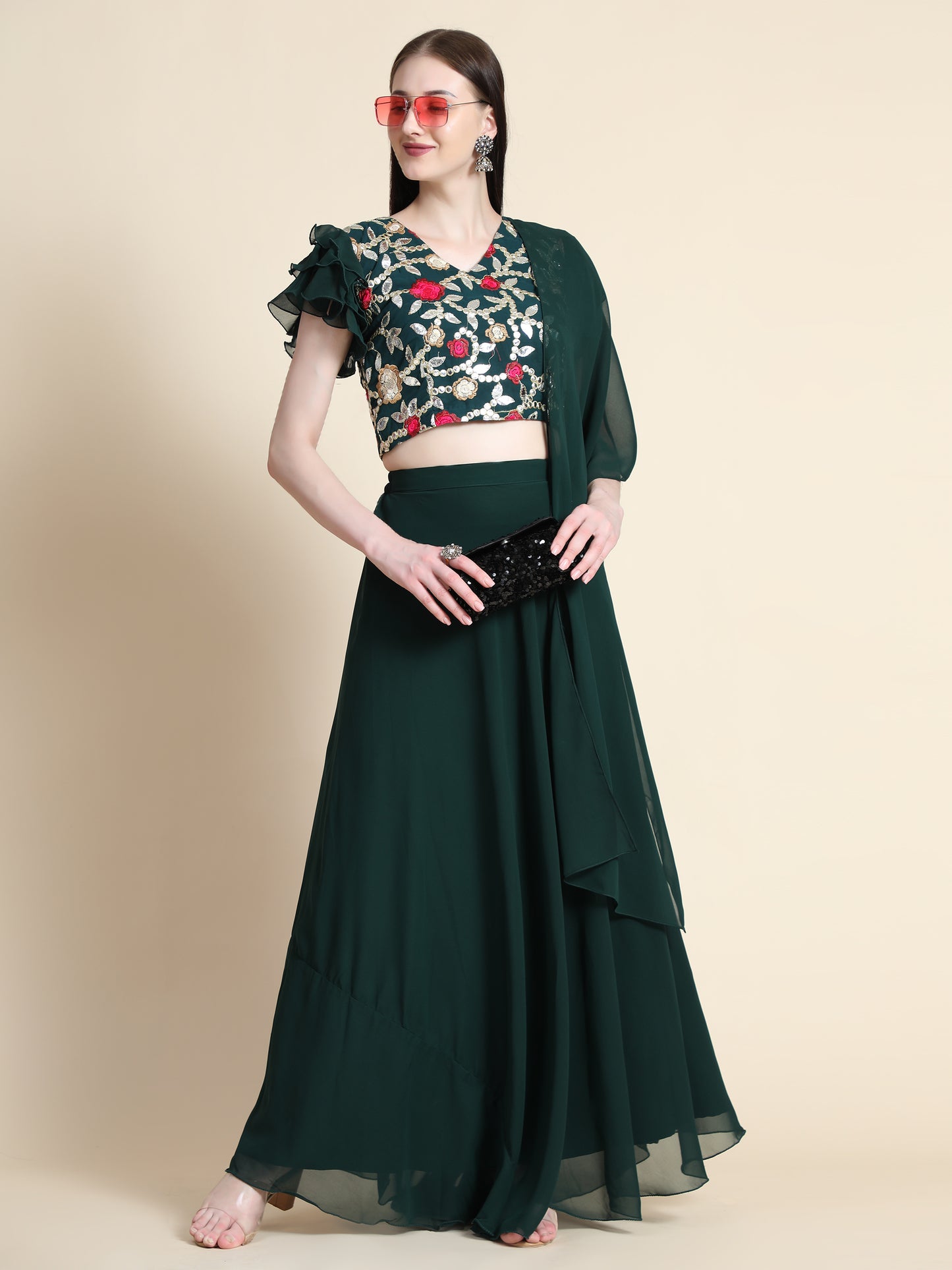 Georgette Readymade Lehenga Choli Set