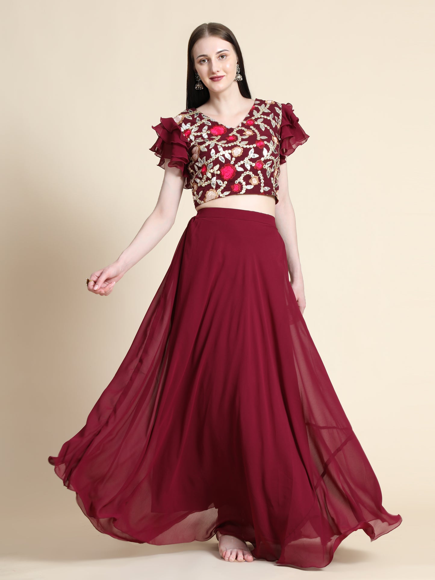 Georgette Readymade Lehenga Choli Set