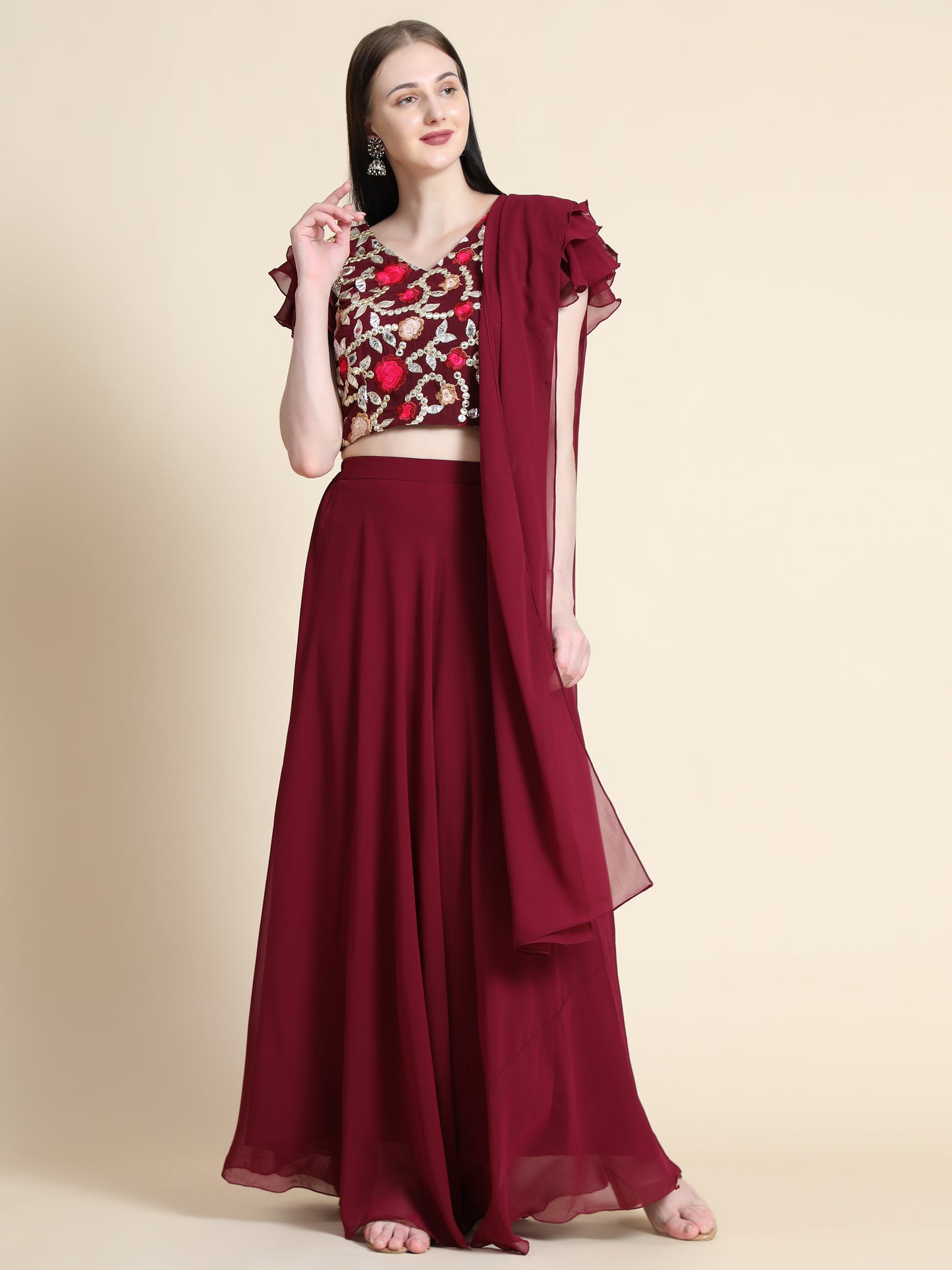 Georgette Readymade Lehenga Choli Set