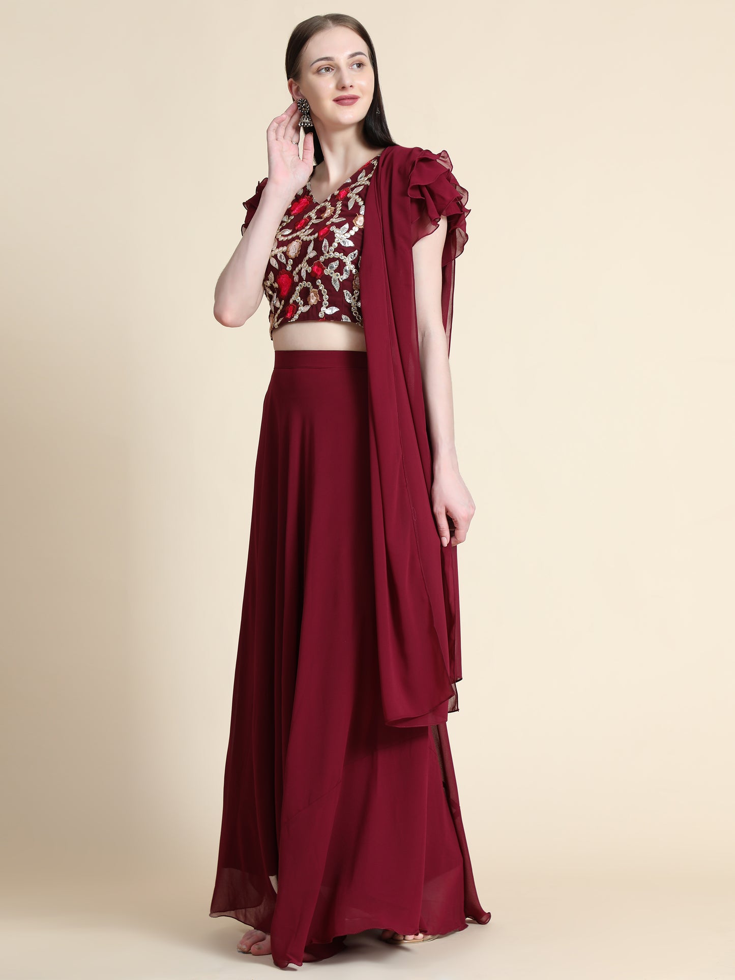 Georgette Readymade Lehenga Choli Set
