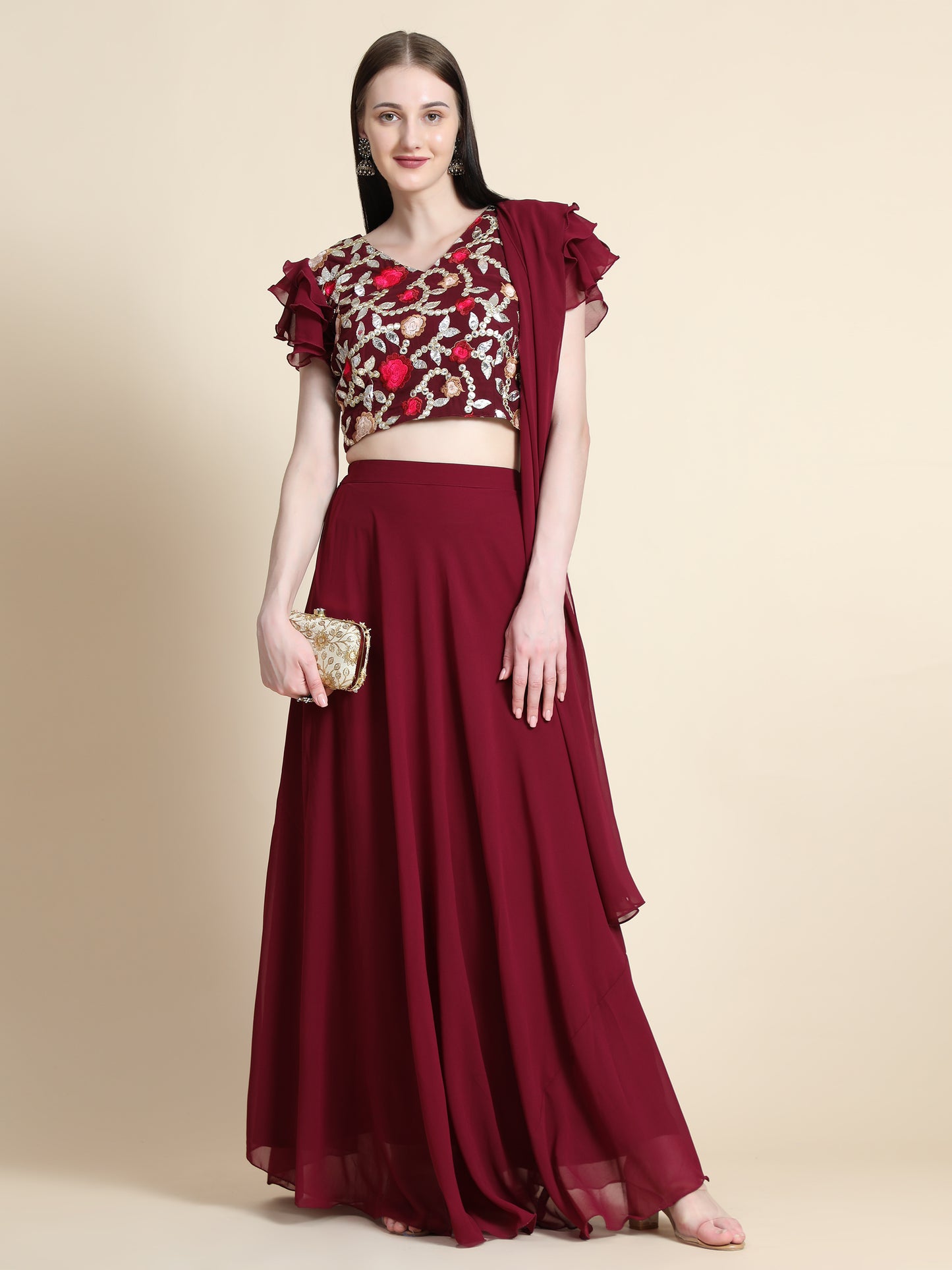 Georgette Readymade Lehenga Choli Set