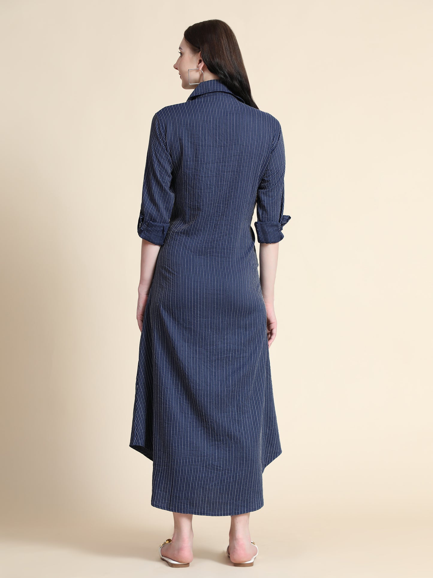 Rudraaksha Striped Long Dress For Women