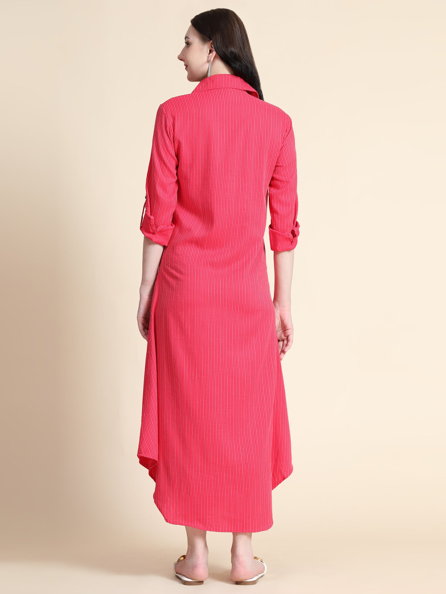 Rudraaksha Striped Long Dress For Women