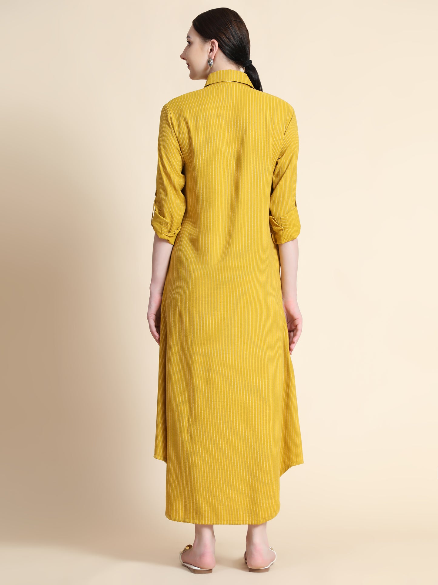 Rudraaksha Striped Long Dress For Women