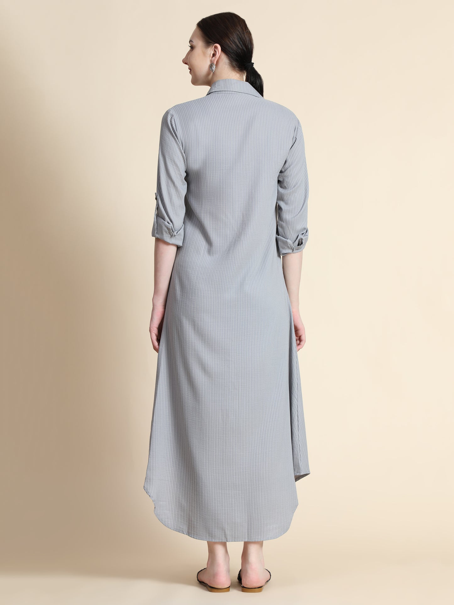 Rudraaksha Striped Long Dress For Women