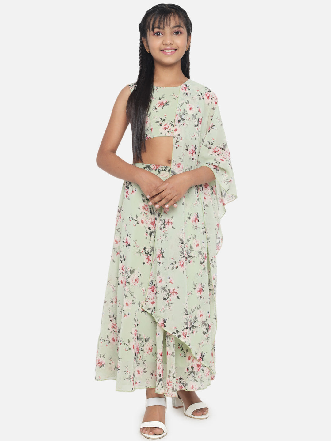 Girl's Geogette Full Stitched Readymade Lehenga Choli