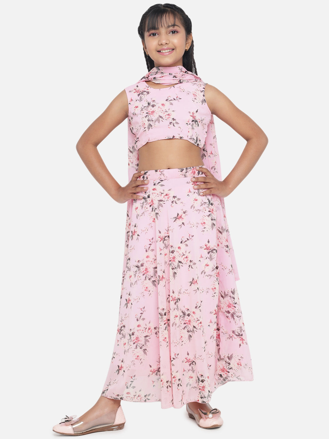 Girl's Geogette Full Stitched Readymade Lehenga Choli