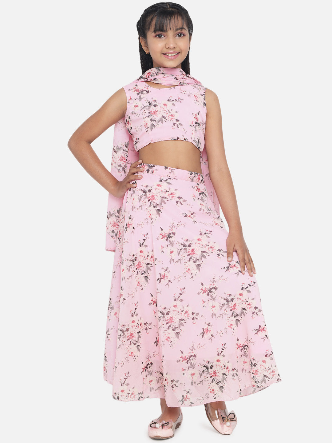 Girl's Geogette Full Stitched Readymade Lehenga Choli