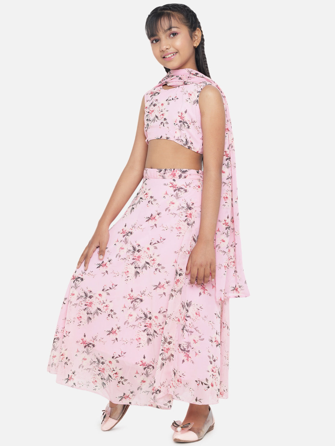 Girl's Geogette Full Stitched Readymade Lehenga Choli