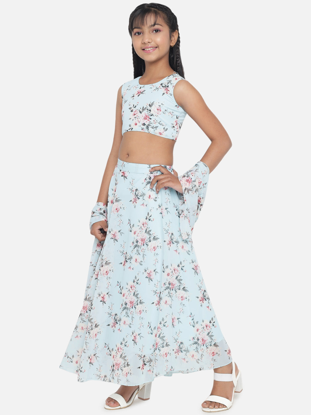 Girl's Geogette Full Stitched Readymade Lehenga Choli