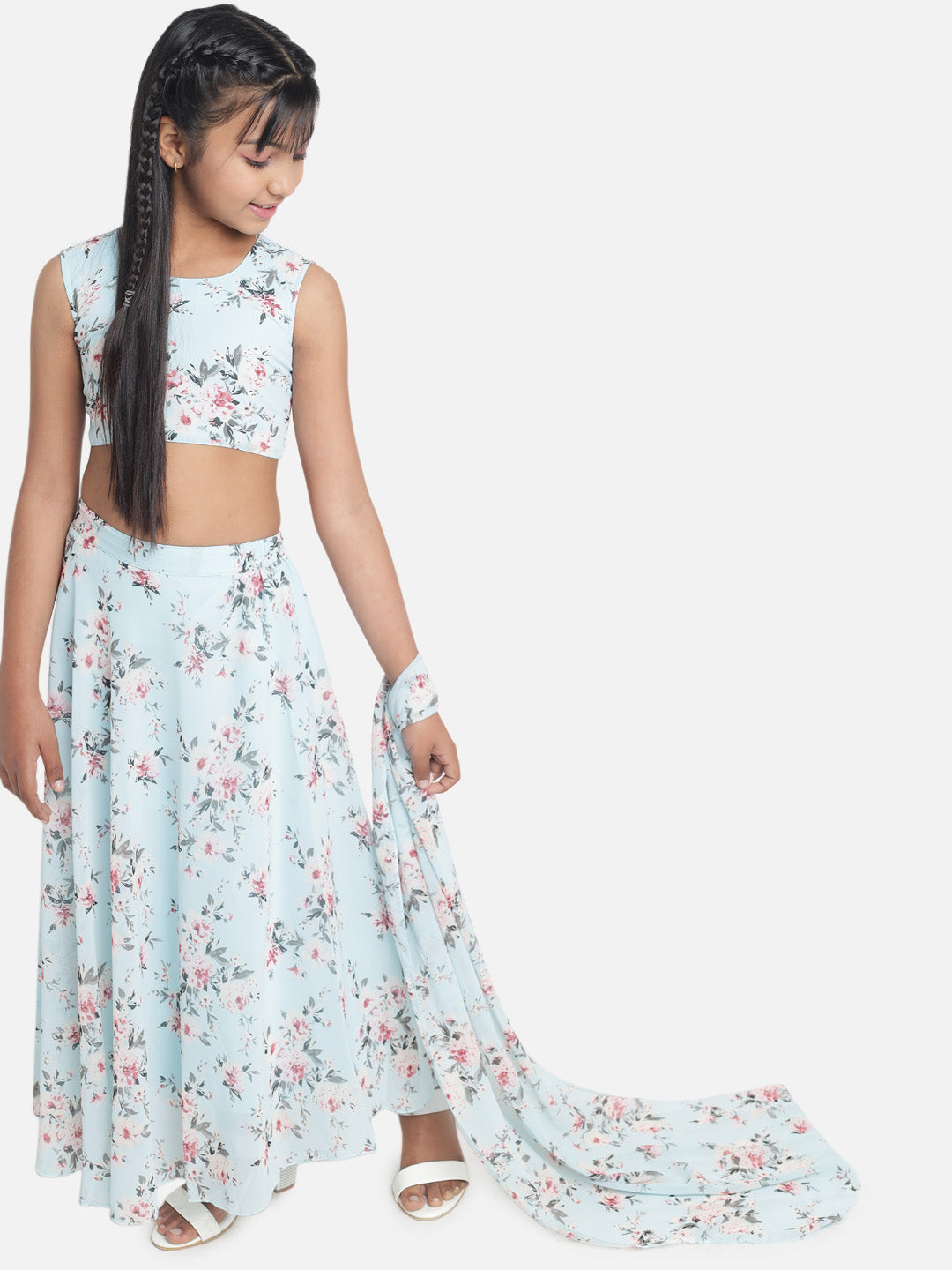 Girl's Geogette Full Stitched Readymade Lehenga Choli