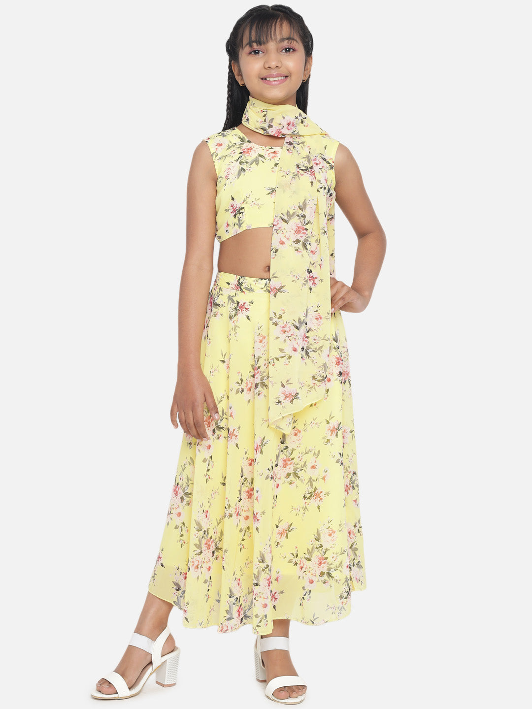 Girl's Geogette Full Stitched Readymade Lehenga Choli