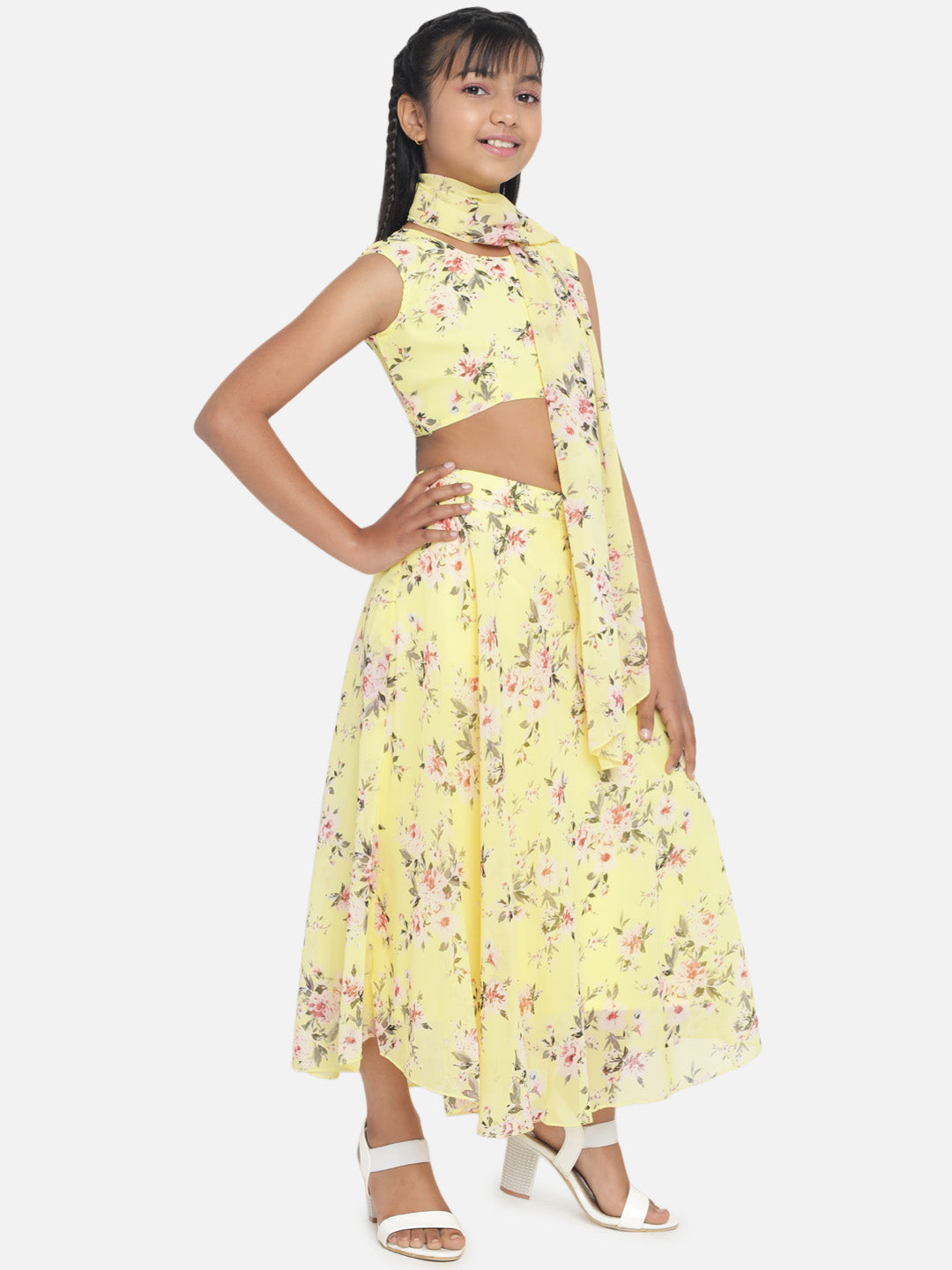 Girl's Geogette Full Stitched Readymade Lehenga Choli