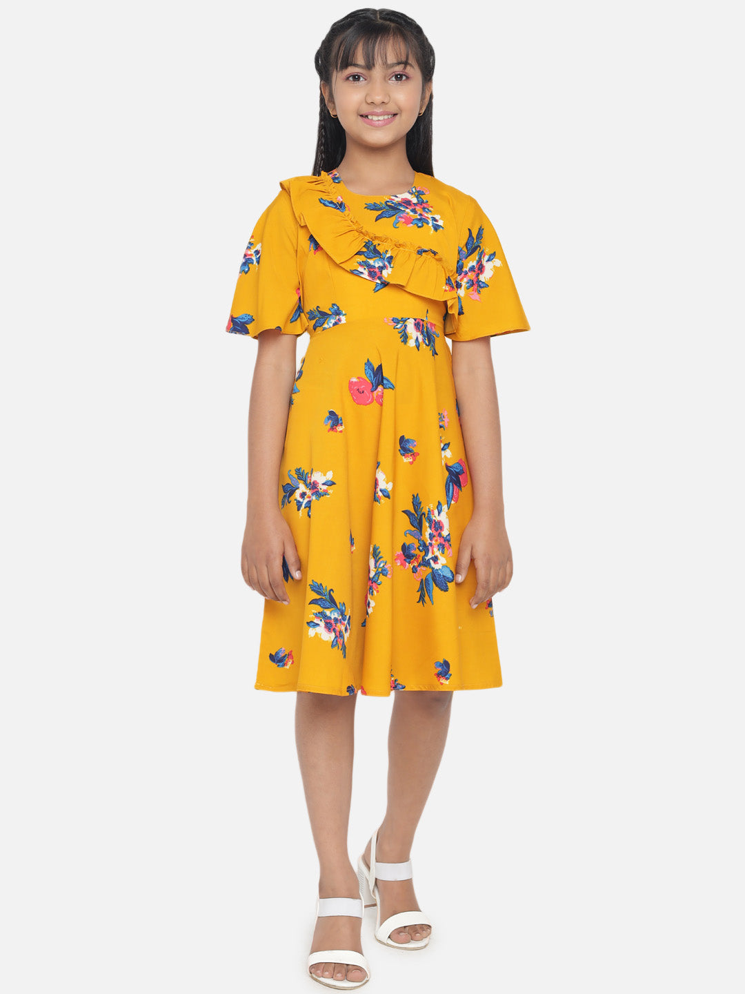 Floral Printed Dress For Girls