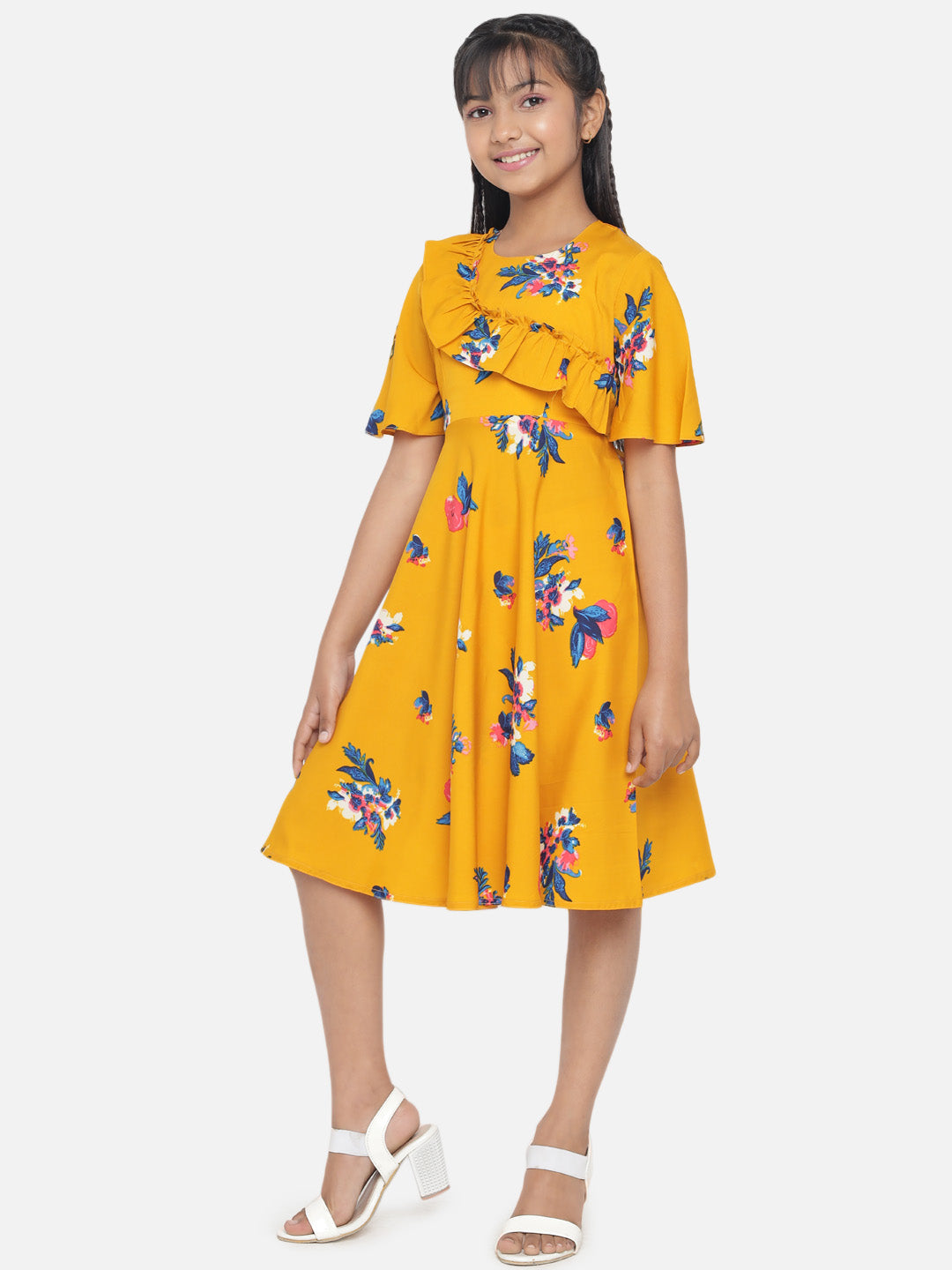 Floral Printed Dress For Girls