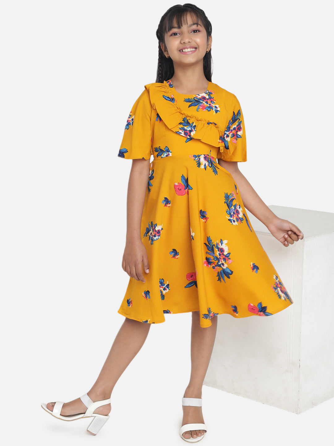 Floral Printed Dress For Girls