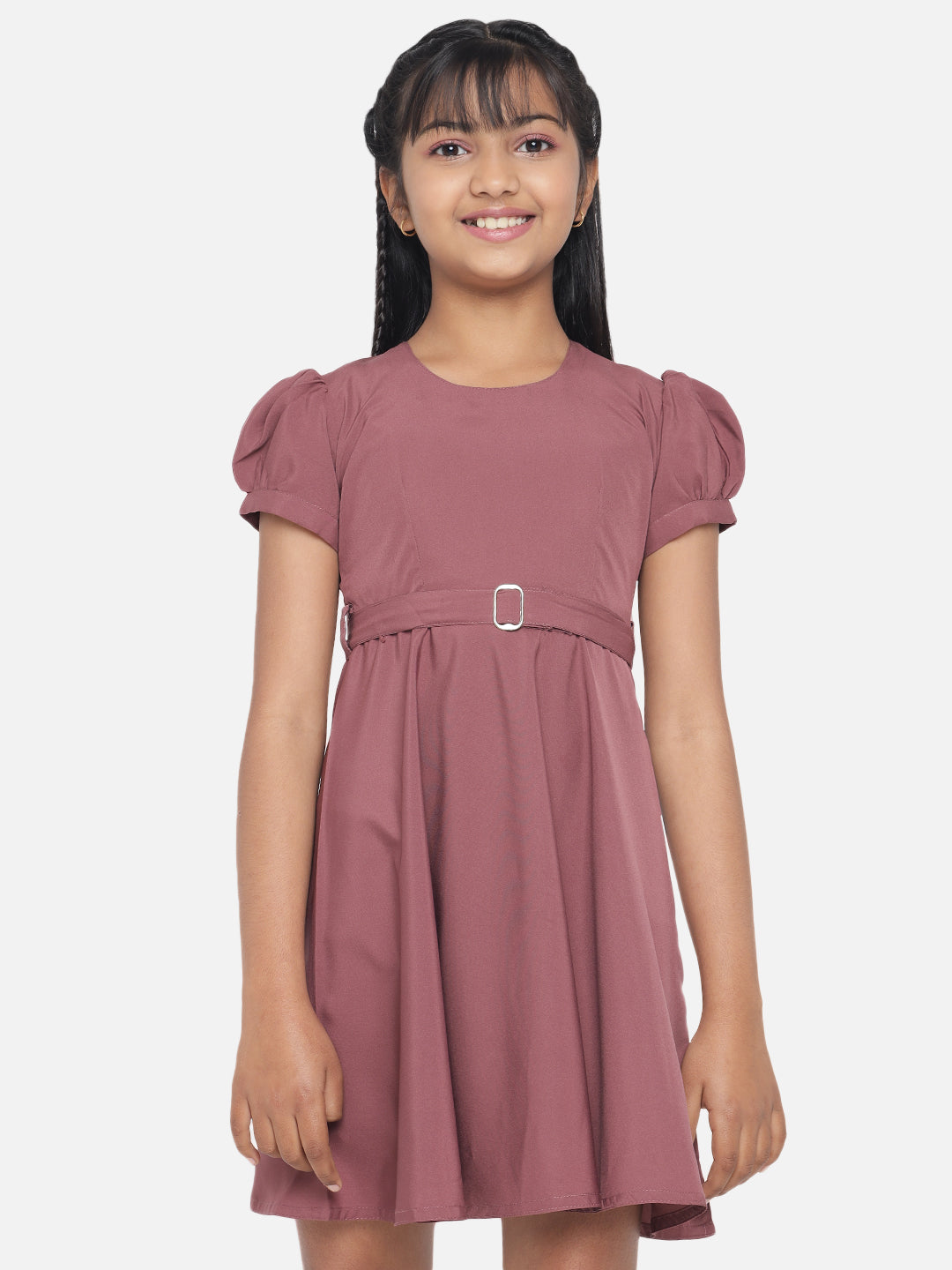 Rudraaksha Girl's A-Line Trendy Knee Length Short Frock Dress