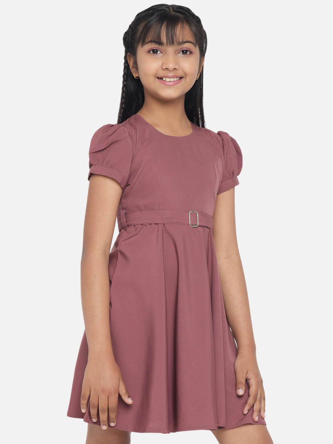 Rudraaksha Girl's A-Line Trendy Knee Length Short Frock Dress