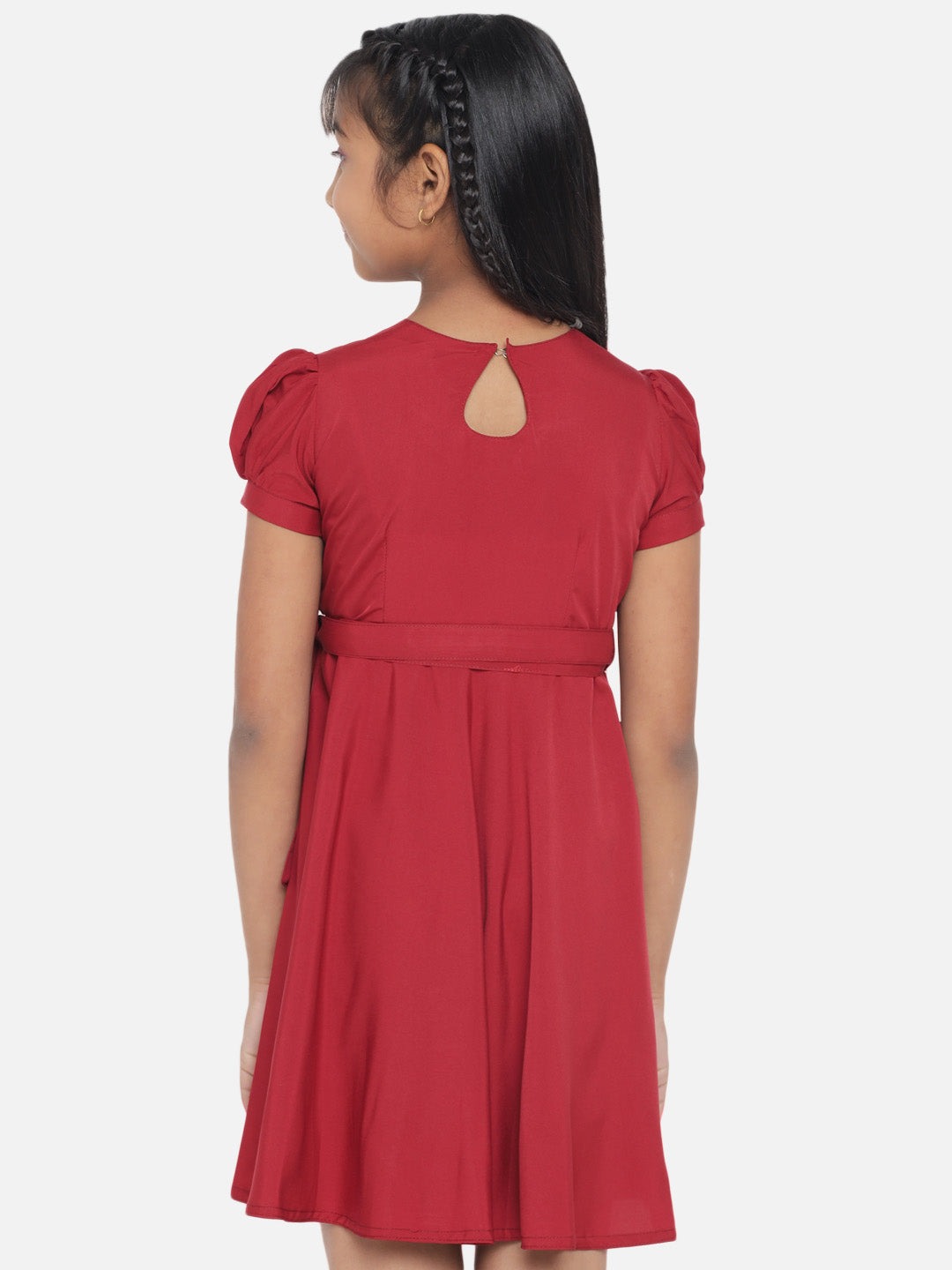 Rudraaksha Girl's A-Line Trendy Knee Length Short Frock Dress