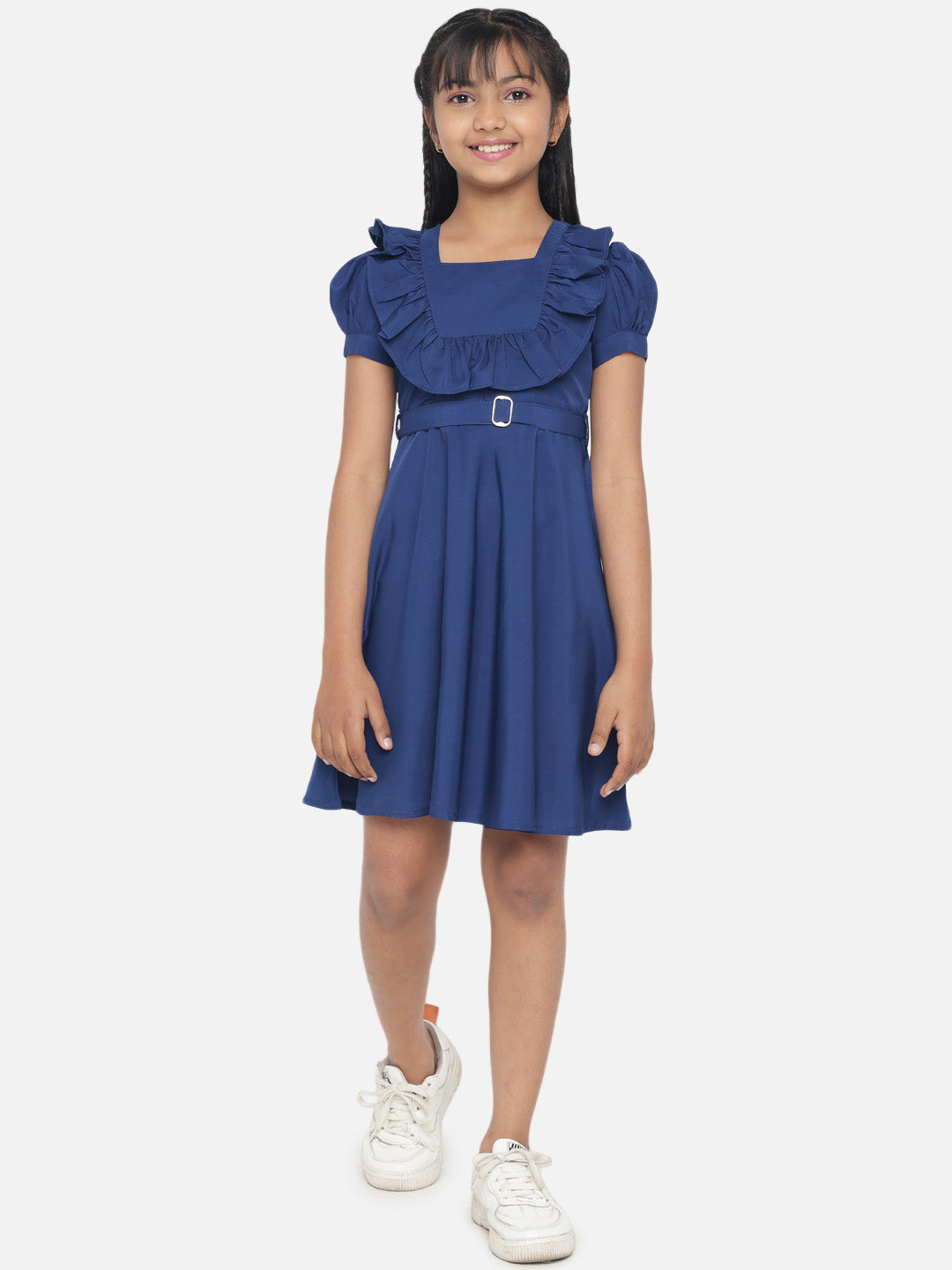 Rudraaksha Girl's A-Line Trendy Knee Length Short Frock Dress
