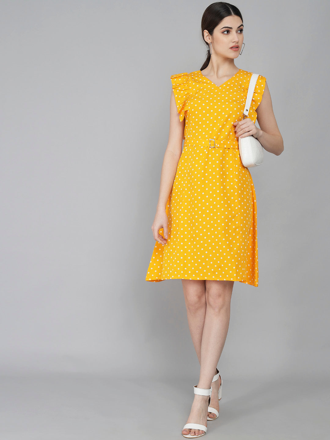 Rudraaksha Ruffled Sleeve Short Dress