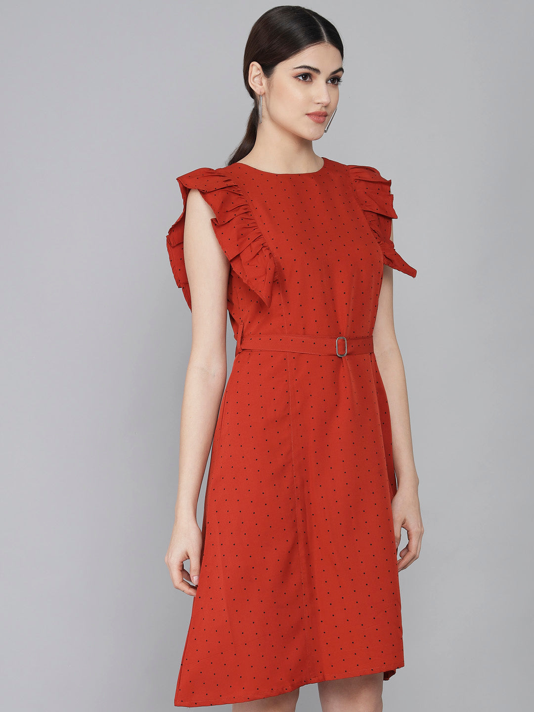 Rudraaksha Ruffled Sleeve Short Dress