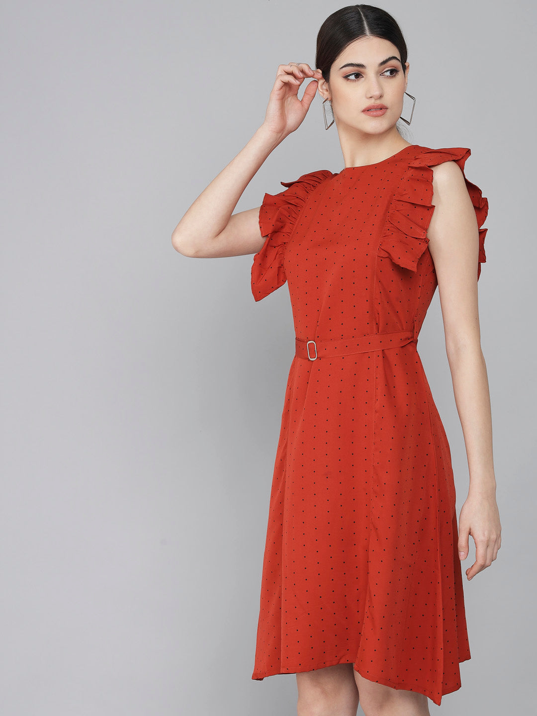 Rudraaksha Ruffled Sleeve Short Dress