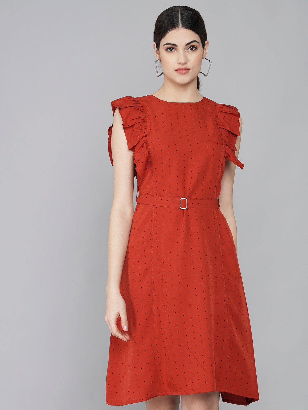 Rudraaksha Ruffled Sleeve Short Dress