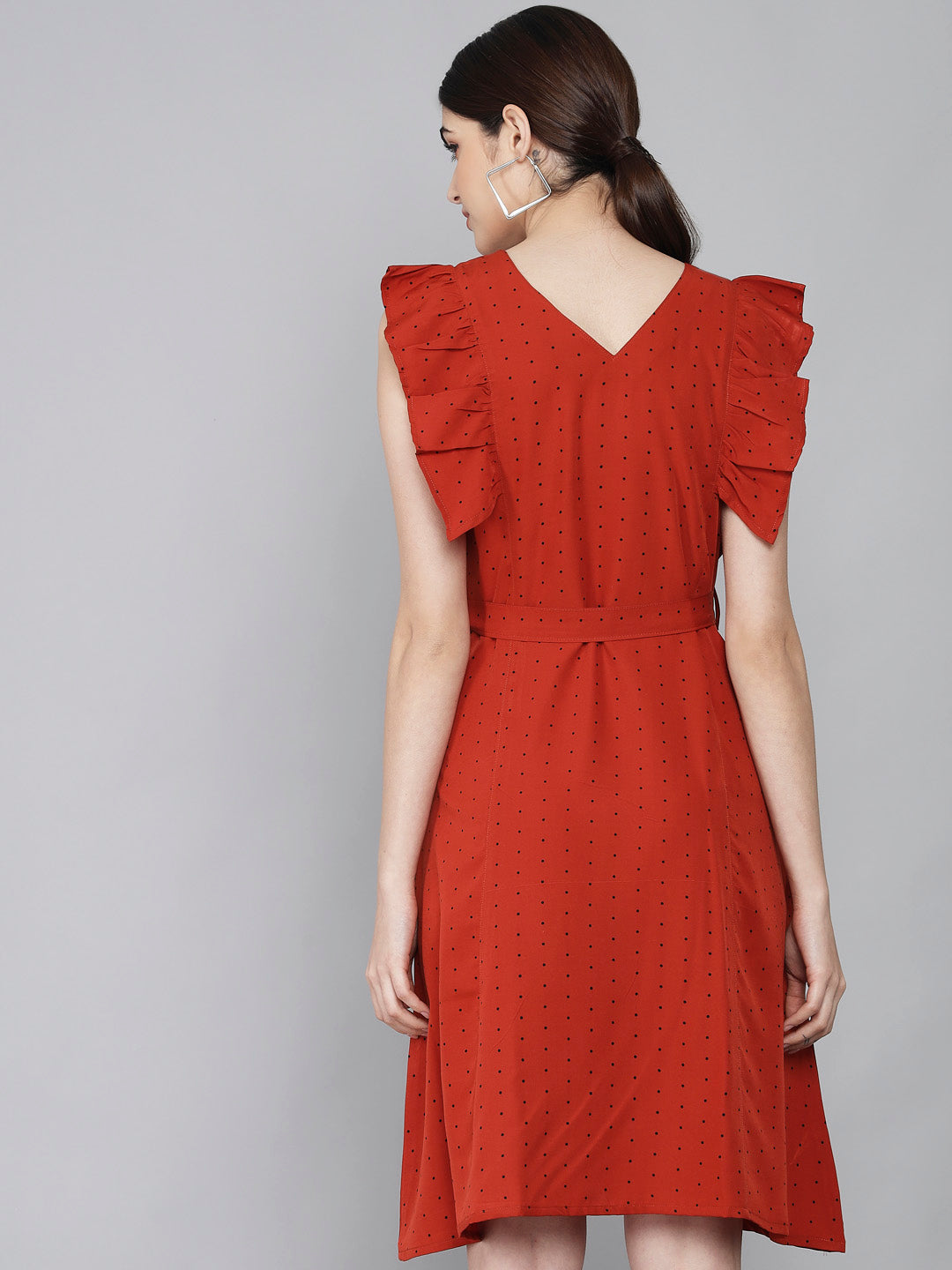 Rudraaksha Ruffled Sleeve Short Dress