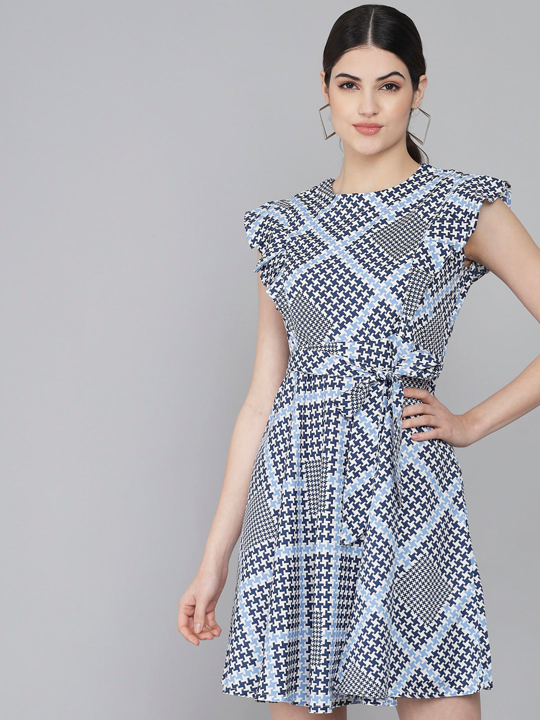 Rudraaksha Ruffled Sleeve Short Dress
