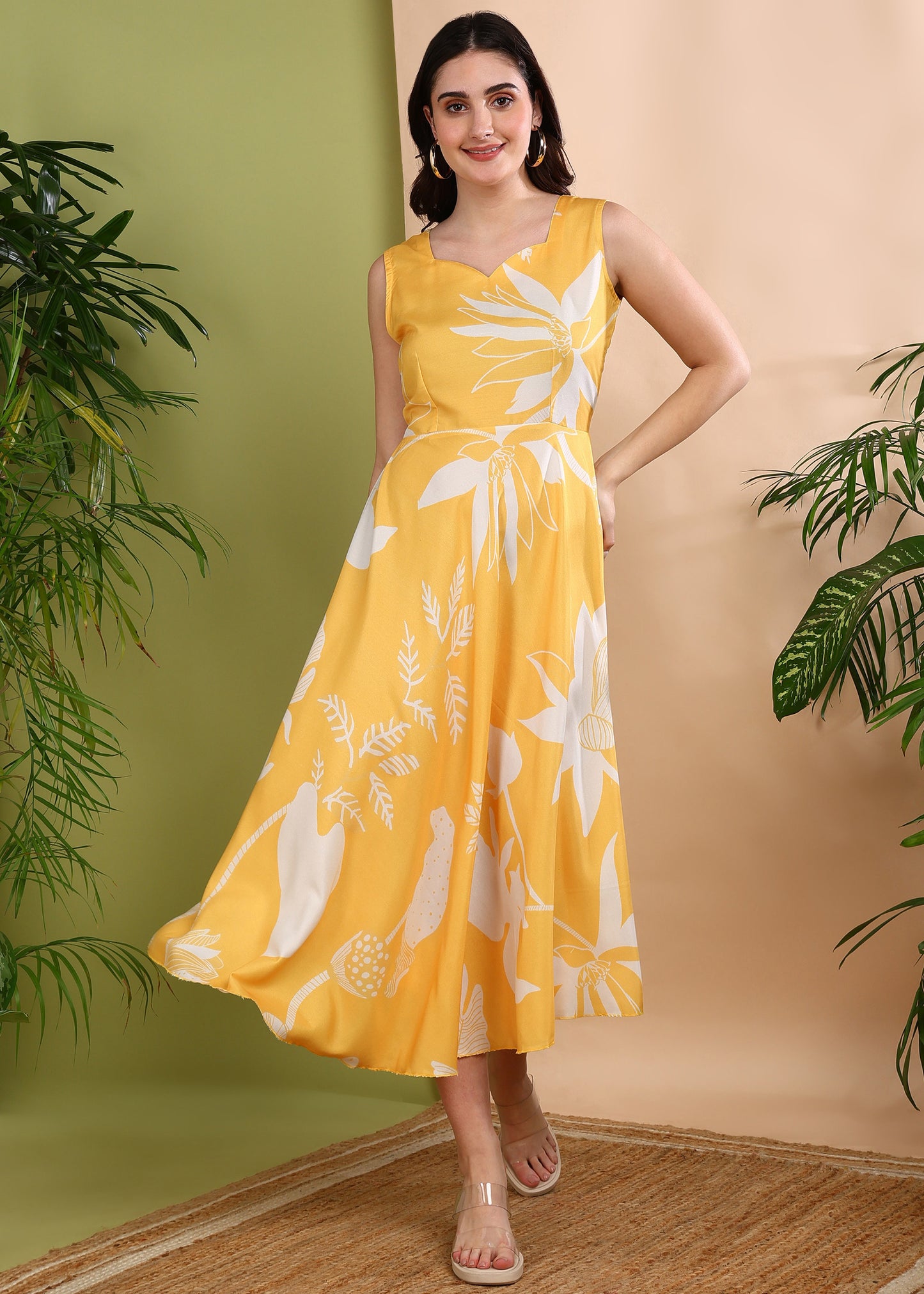 Rudraaksha trendy Cotton floral dress