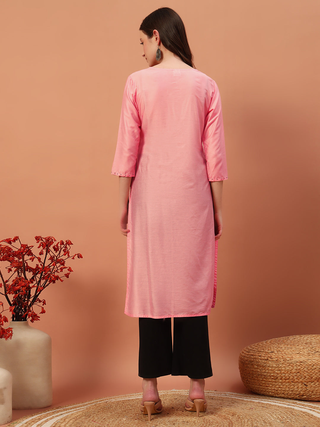 Solid Silk Kurti