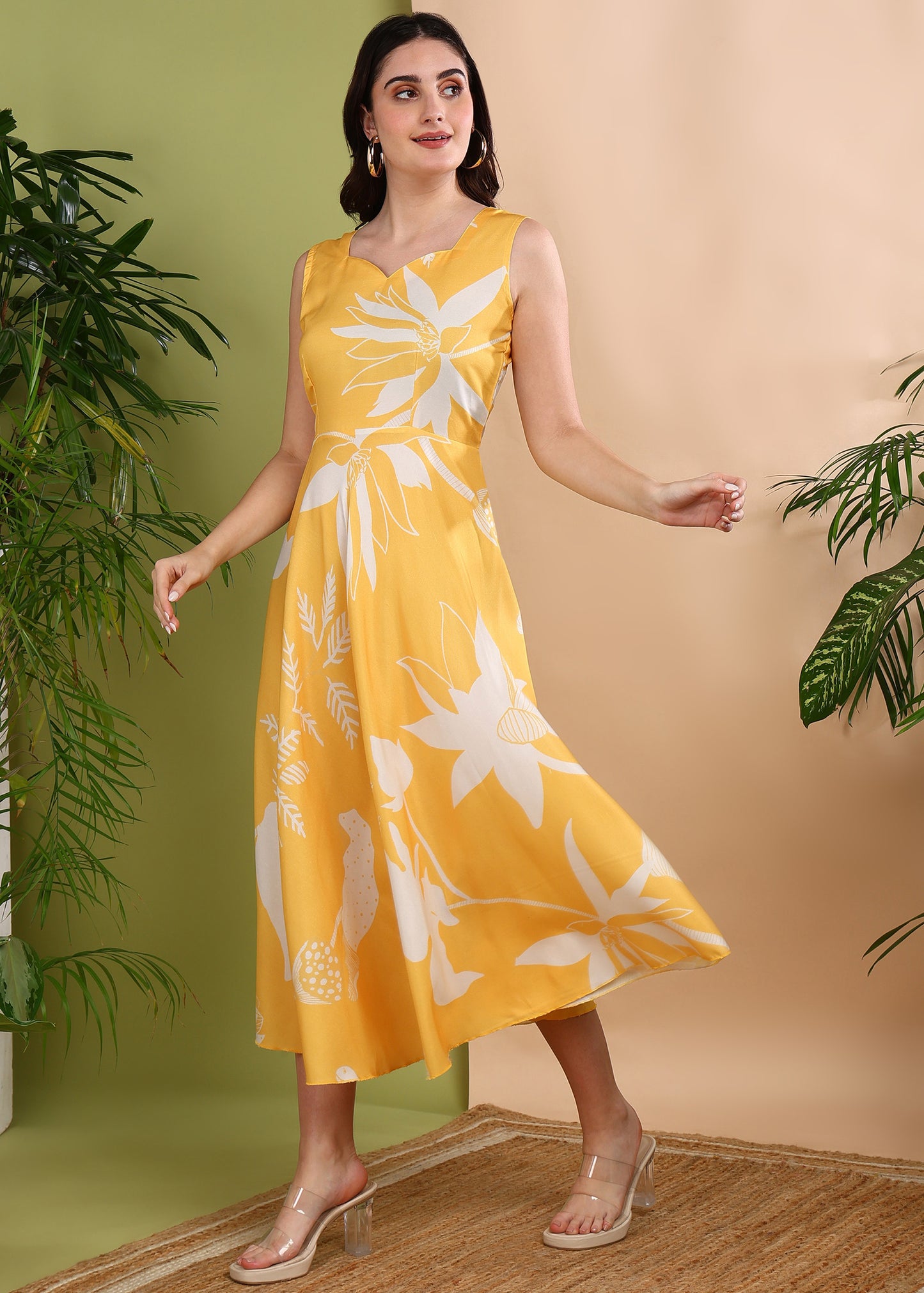 Rudraaksha trendy Cotton floral dress