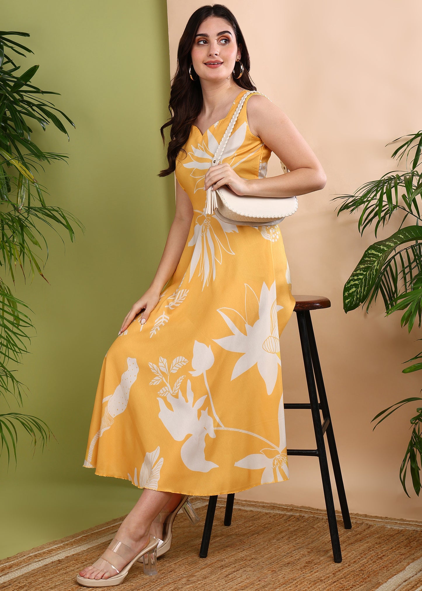 Rudraaksha trendy Cotton floral dress