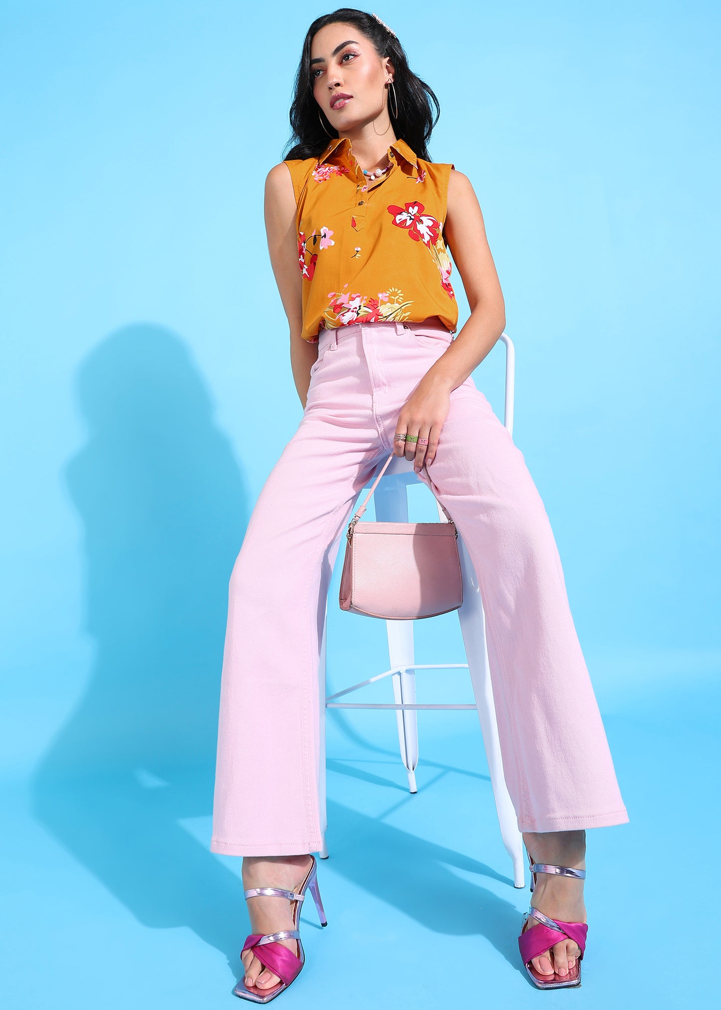 Rudraaksha Floral Collared Top