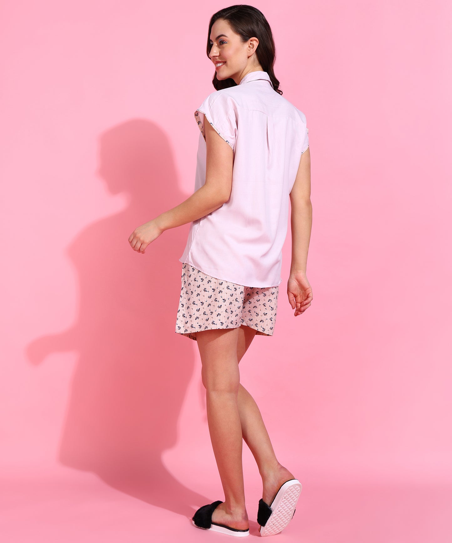 Cotton Printed Night Suit Set of Top & Shorts
